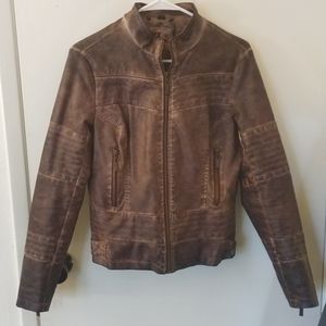 Brown faux leather jack